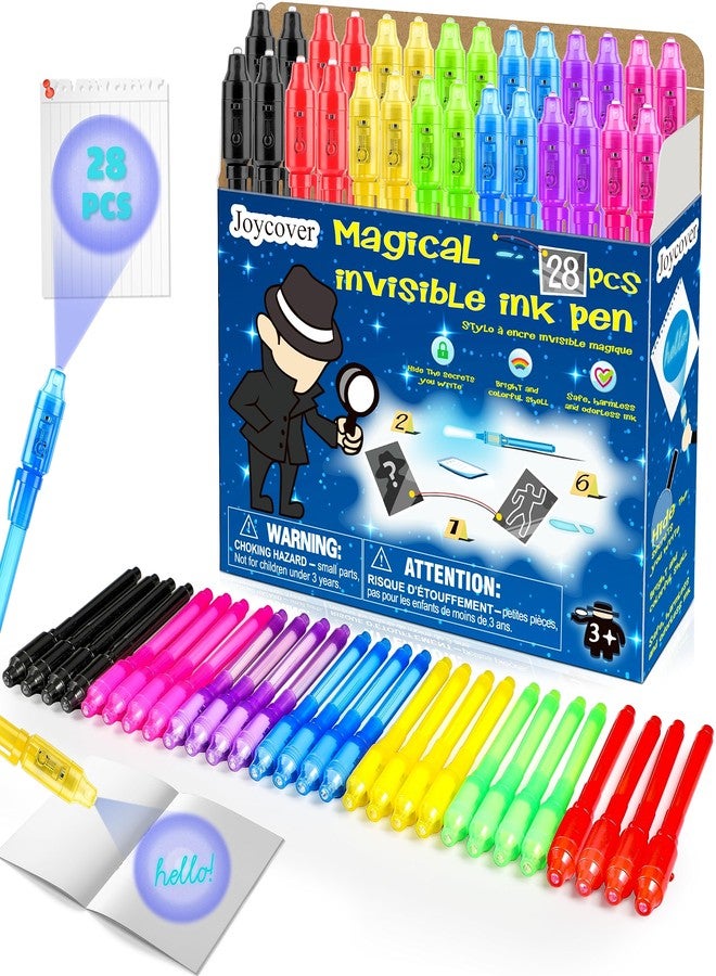 Joycover Invisible Ink Pen with UV Light for Kids, 28PCS Spy Pen Party Favors for Kids 4-8 8-12, Birthday Party Supplies Classroom School Goody Bag Stuffers for Boys Girls - Image 1